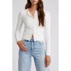 House Of Cb Riva Stretch Jersey Cardigan In Cloud Dancer