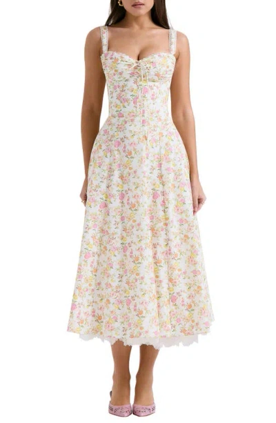 House Of Cb Rosalee Floral Stretch Cotton Petticoat Dress In Floral Print