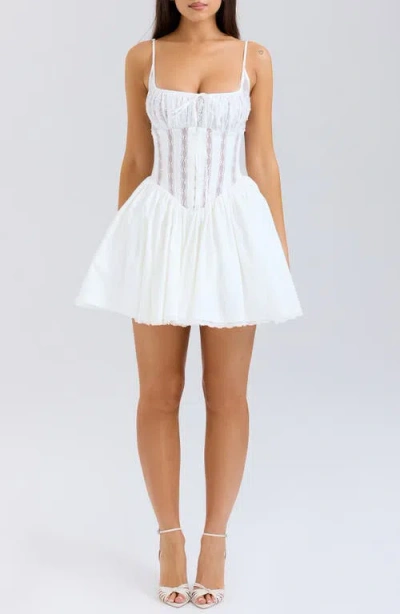 House Of Cb Rosaria Corset Minidress In White