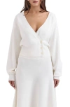 House Of Cb Rowan Balloon Sleeve Cardigan In Ivory