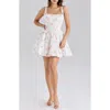 House Of Cb Sade Floral Print Minidress In White