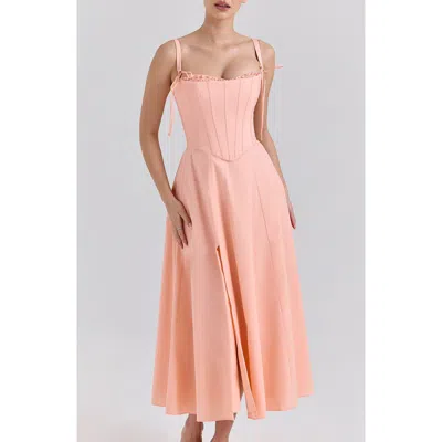 House Of Cb Sade Gathered Corset Cocktail Dress
