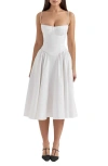 House Of Cb Samaria Corset Fit & Flare Dress In White