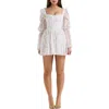 House Of Cb Sancia Floral Print Corset Long Sleeve Minidress In White/pink Floral Print