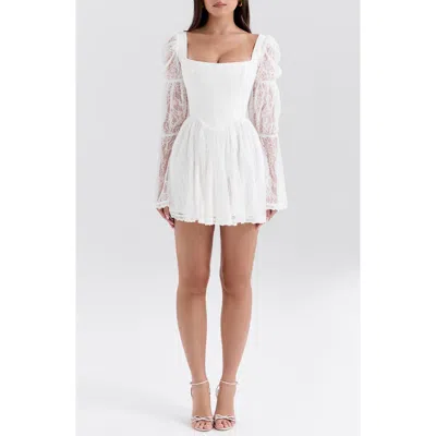 House Of Cb Sancia Lace Long Sleeve Minidress In Multi