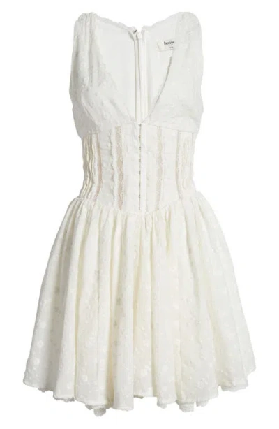 House Of Cb Sarita Lace Trim Broderie Anglaise Minidress In White