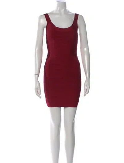 Pre-owned House Of Cb Scoop Neck Mini Dress In Red