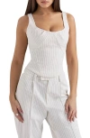 House Of Cb Selma Lace-up Corset Top In White