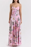 House Of Cb Seren Blush Sheer Lace-up Back Gown In Formal Lilac