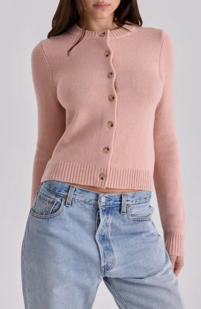 House Of Cb Womens Peach Signature Round-neck Wool-blend Cardigan In Pink