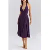 House Of Cb Womens Grape Solada Floral-pattern Woven Midi Dress In Purple