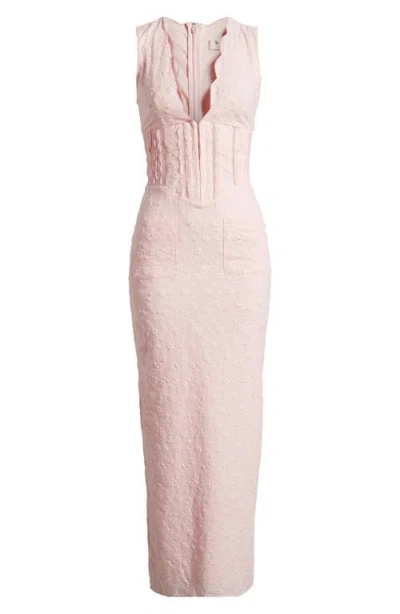 House Of Cb Sophina Broderie Anglaise Sleeveless Maxi Dress In Crystal Rose