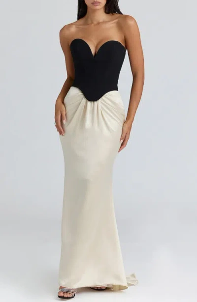 House Of Cb Sorcha Mixed Media Cocktail Dress In Multi