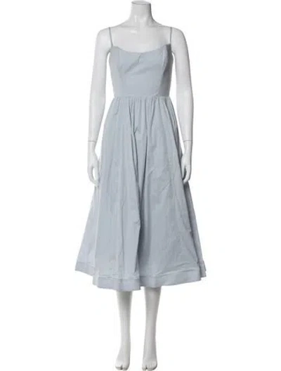 Pre-owned House Of Cb Square Neckline Midi Length Dress In Blue