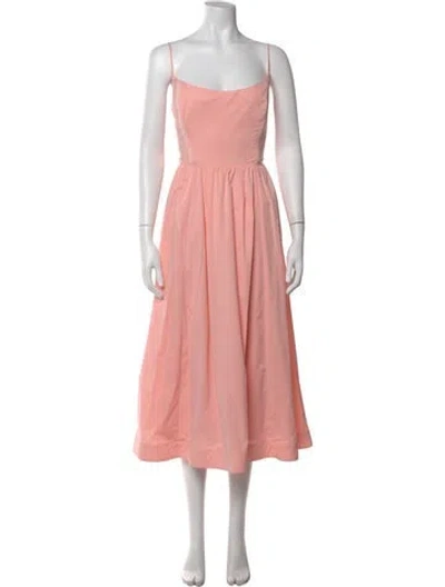 Pre-owned House Of Cb Square Neckline Midi Length Dress In Pink