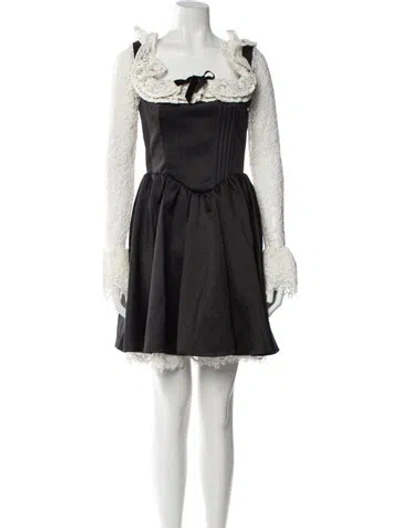 Pre-owned House Of Cb Square Neckline Mini Dress In Gray
