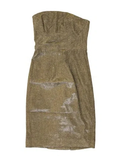 Pre-owned House Of Cb Strapless Knee-length Dress In Multi