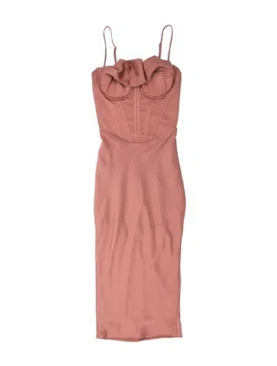 Pre-owned House Of Cb Strapless Knee-length Dress In Pink