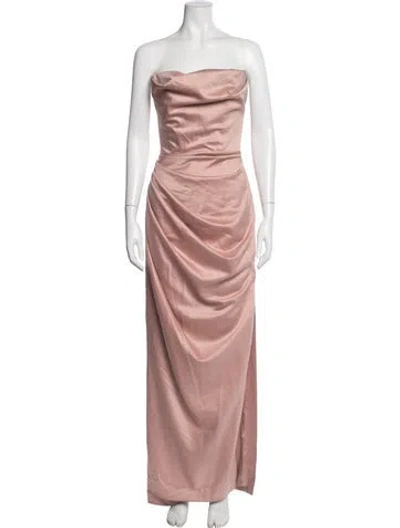 Pre-owned House Of Cb Strapless Long Dress In Pink
