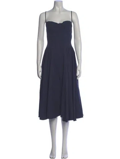Pre-owned House Of Cb Strapless Midi Length Dress In Blue