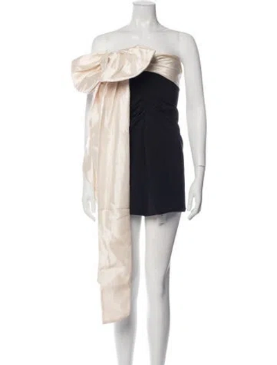 Pre-owned House Of Cb Strapless Mini Dress In Black/neutrals