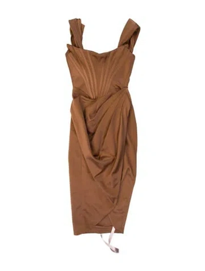 Pre-owned House Of Cb Strapless Mini Dress In Brown