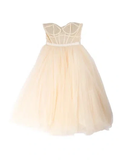Pre-owned House Of Cb Strapless Mini Dress In Neutral
