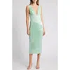House Of Cb Thala Corset Bodice Sequin Cocktail Dress In Mist Green