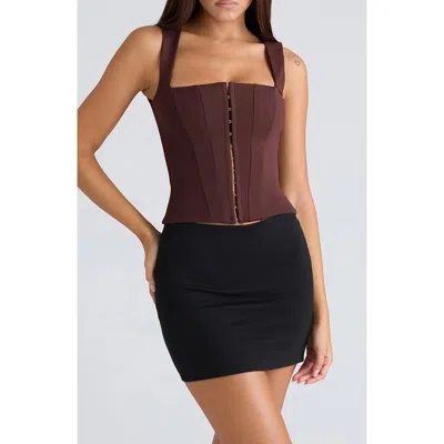 House Of Cb The Balconette Corset Top In Brown
