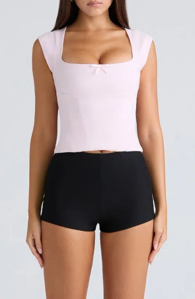 House Of Cb The Cap Sleeve Corset Top In Pink