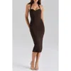 House Of Cb The Supermodel Halter Neck Bandage Midi Dress In Brown