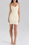 House Of Cb The Supermodel Halter Neck Bandage Minidress In White