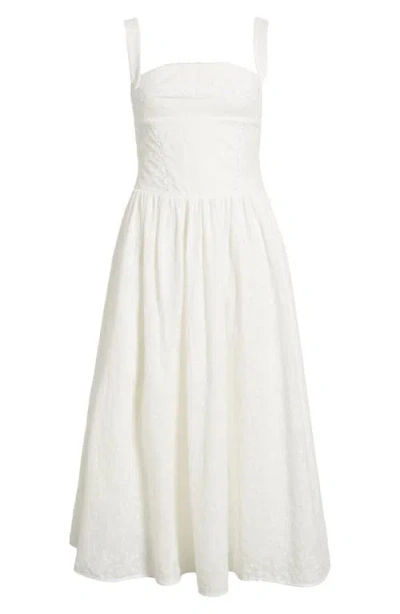 House Of Cb Vivien Gingham Midi Sundress In White