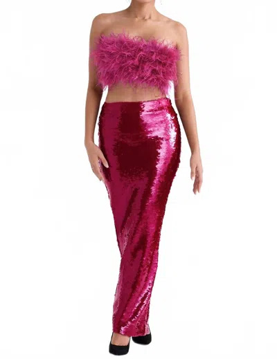 House Of Cb Women's Alexis Sequined Maxi Skirt In Pink