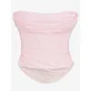 House Of Cb Womens Ballerina Pink Georgie Gathered Strapless Woven Corset In Ballerina Pink