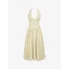 House Of Cb Womens Ivory Vintage Floral Solada Floral-pattern Woven Midi Dress