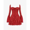 House Of Cb Womens Scarlet Analissa Floral-pattern Lace Mini Dress