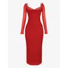 House Of Cb Womens Scarlet Katarina Corseted Stretch-woven Maxi Dress