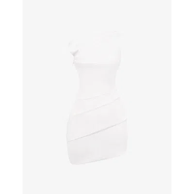 House Of Cb Womens White Off Artemides Off-the-shoulder Woven Mini Dress |  ModeSens