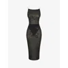 House Of Cb Embellished Body-con Midi Dress In Black