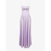 House Of Cb Womens Orchid Anabella Lace-up Satin Maxi Dress In Orchid