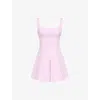 House Of Cb Womens Ballerina Pink Amelie Square-neck Stretch-crepe Mini Dress In Pink