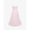 House Of Cb Womens Ballerina Pink Mademoiselle Floral-print Stretch Cotton-blend Midi Dress