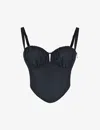 House Of Cb Womens Black Analia Sweetheart-neckline Stretch-cotton Bustier Top In Black