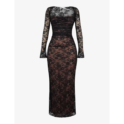 HOUSE OF CB WOMENS HOUSE OF CB ARTEMIS CORSETED LACE MAXI DRESS