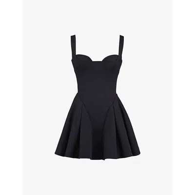 House Of Cb Womens Bunny Shoulder-strap Crepe Mini Dress Black