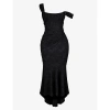 House Of Cb Womens Black Cesca Floral-print Corseted Stretch-woven Maxi Dress In Black