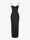 House Of Cb Womens Black Charmaine Corset Satin Maxi Dress