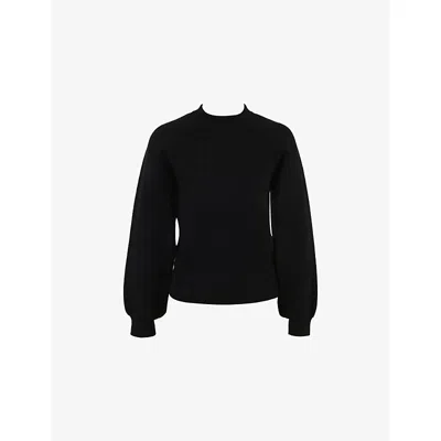 House Of Cb Womens Black Cressida Relaxed-fit Wool-blend Jumper