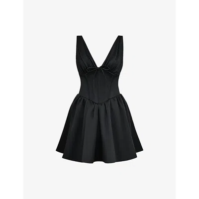 House Of Cb Womens Emmeliette Satin Mini Dress Black